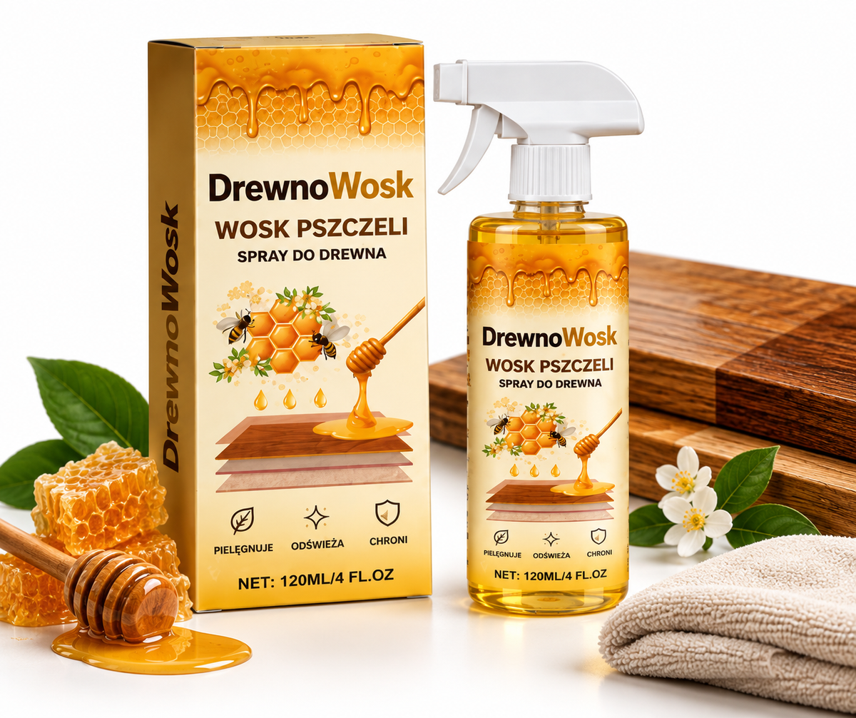 DrewnoWosk™ – Spray z Woskiem Pszczelim do Drewna